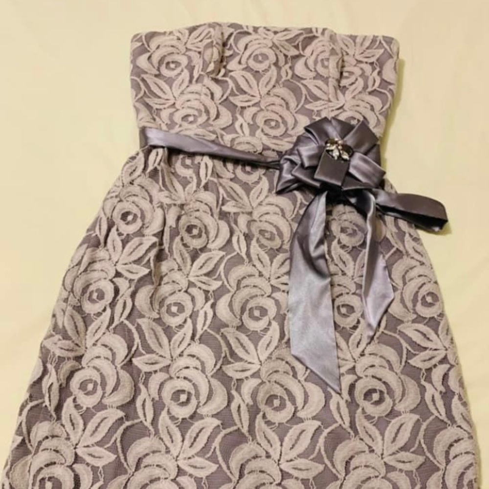 .Suzi Chin size 6 . Lace . Gray color